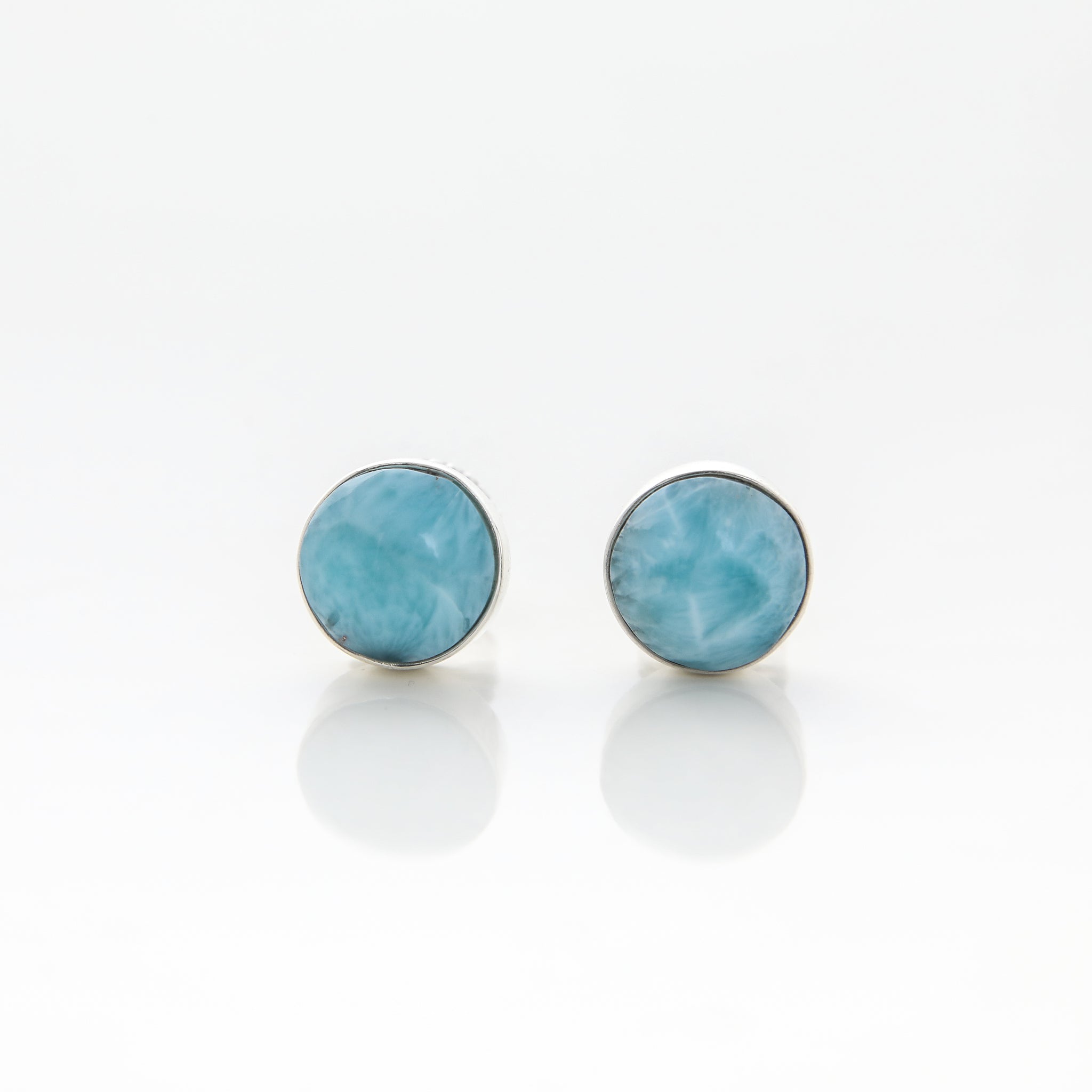Round Larimar Studs Sunja