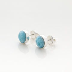 Round Larimar Studs Sunja