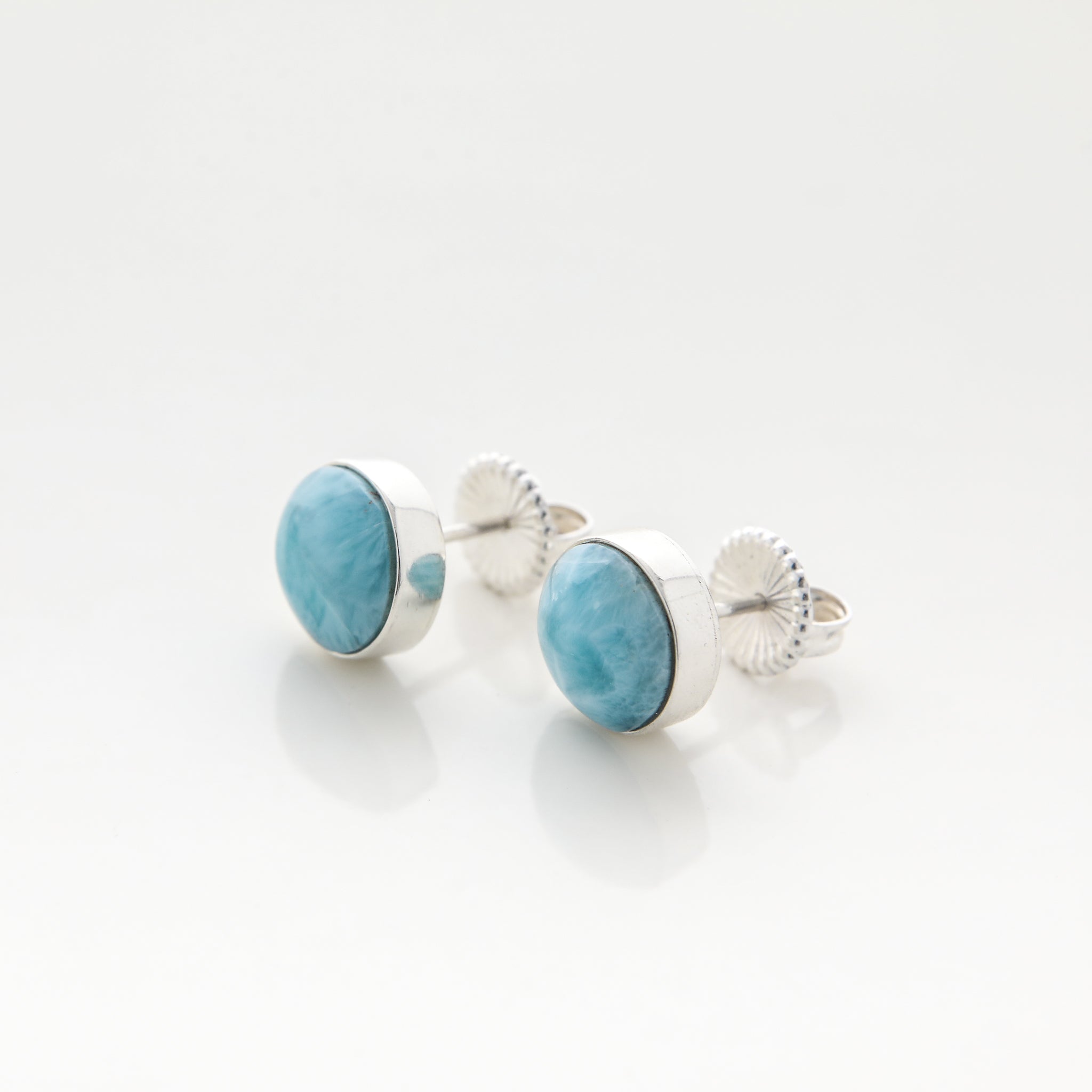 Round Larimar Studs Sunja