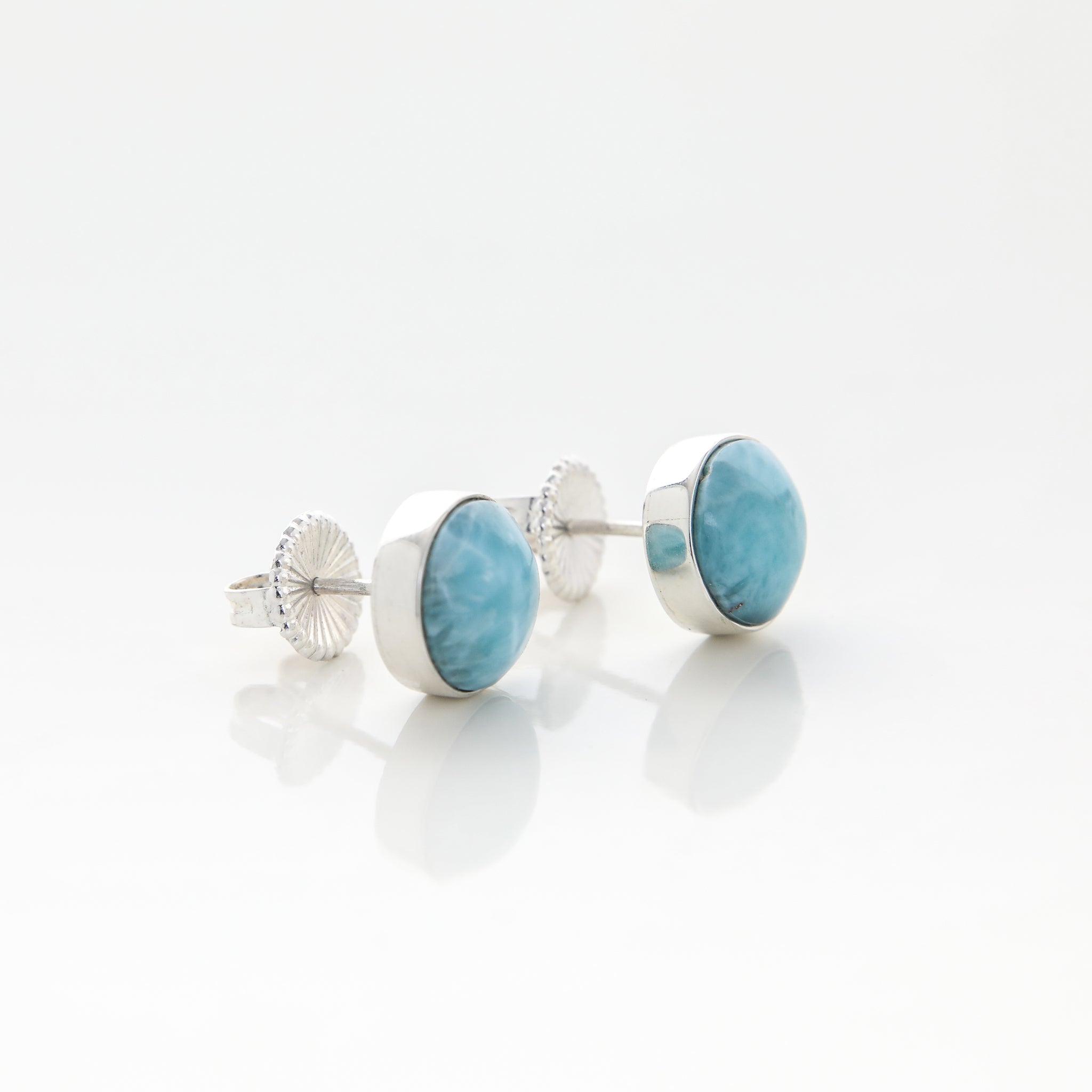 Round Larimar Studs Sunja