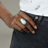 Silver Blue Larimar ring