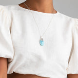 Natural Larimar pendant for women