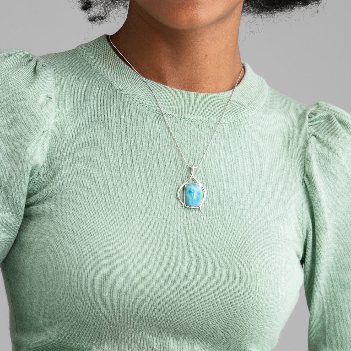 The Larimar Shop Volcanic Blue Larimar Pendants