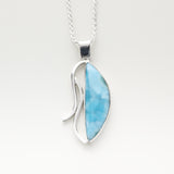 Volcanic Blue Larimar Stone Pendant