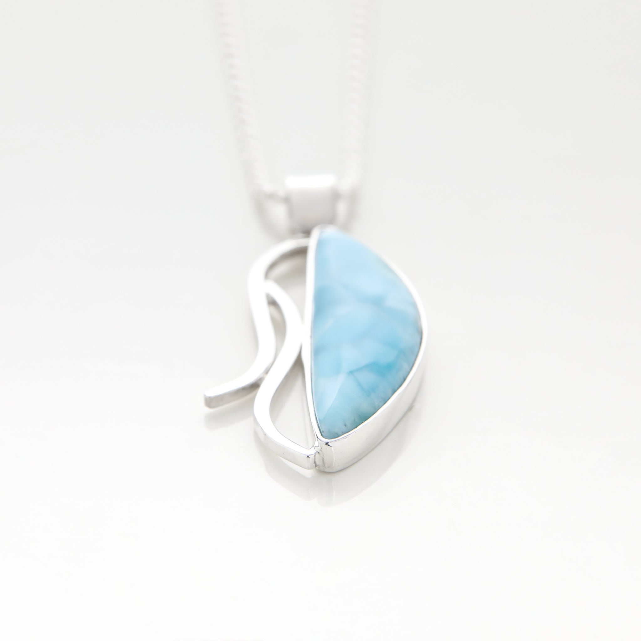 Volcanic Blue Larimar Stone Pendant