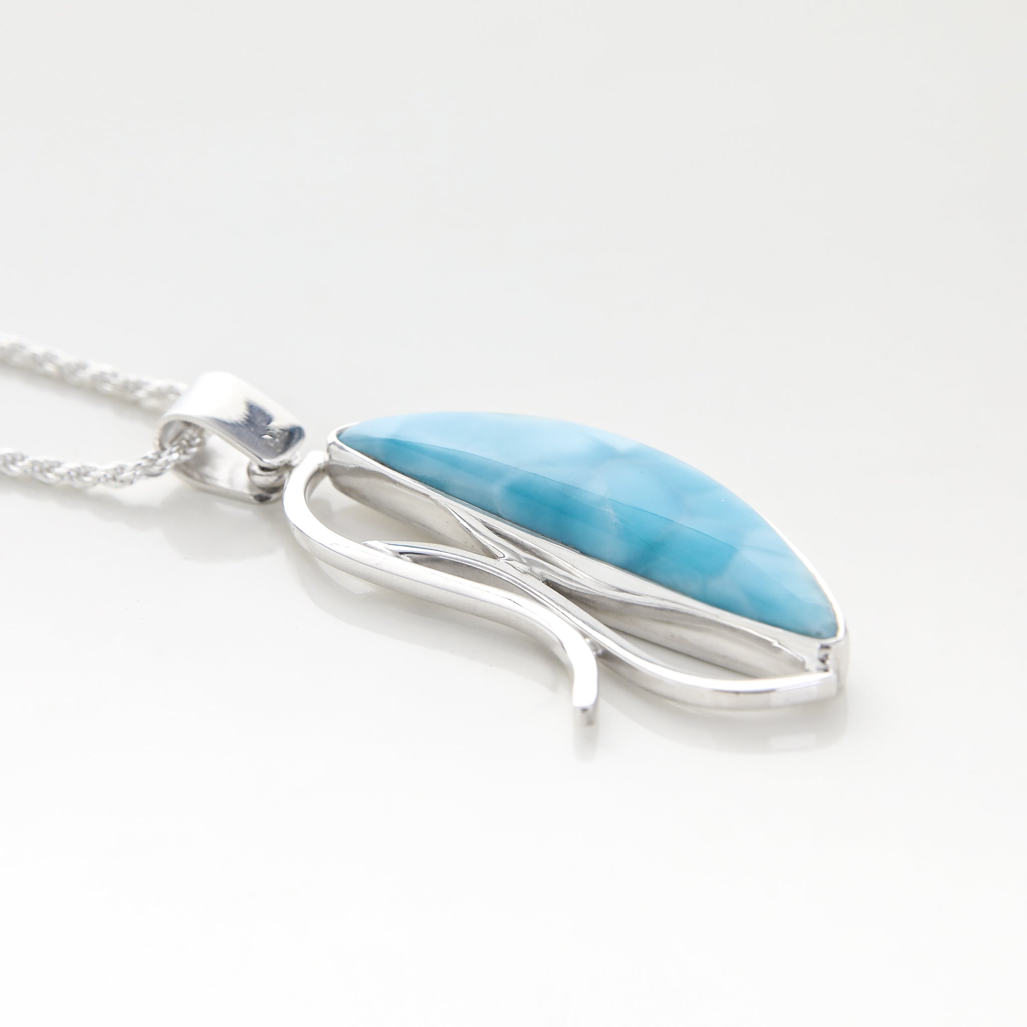 Volcanic Blue Larimar Stone Pendant