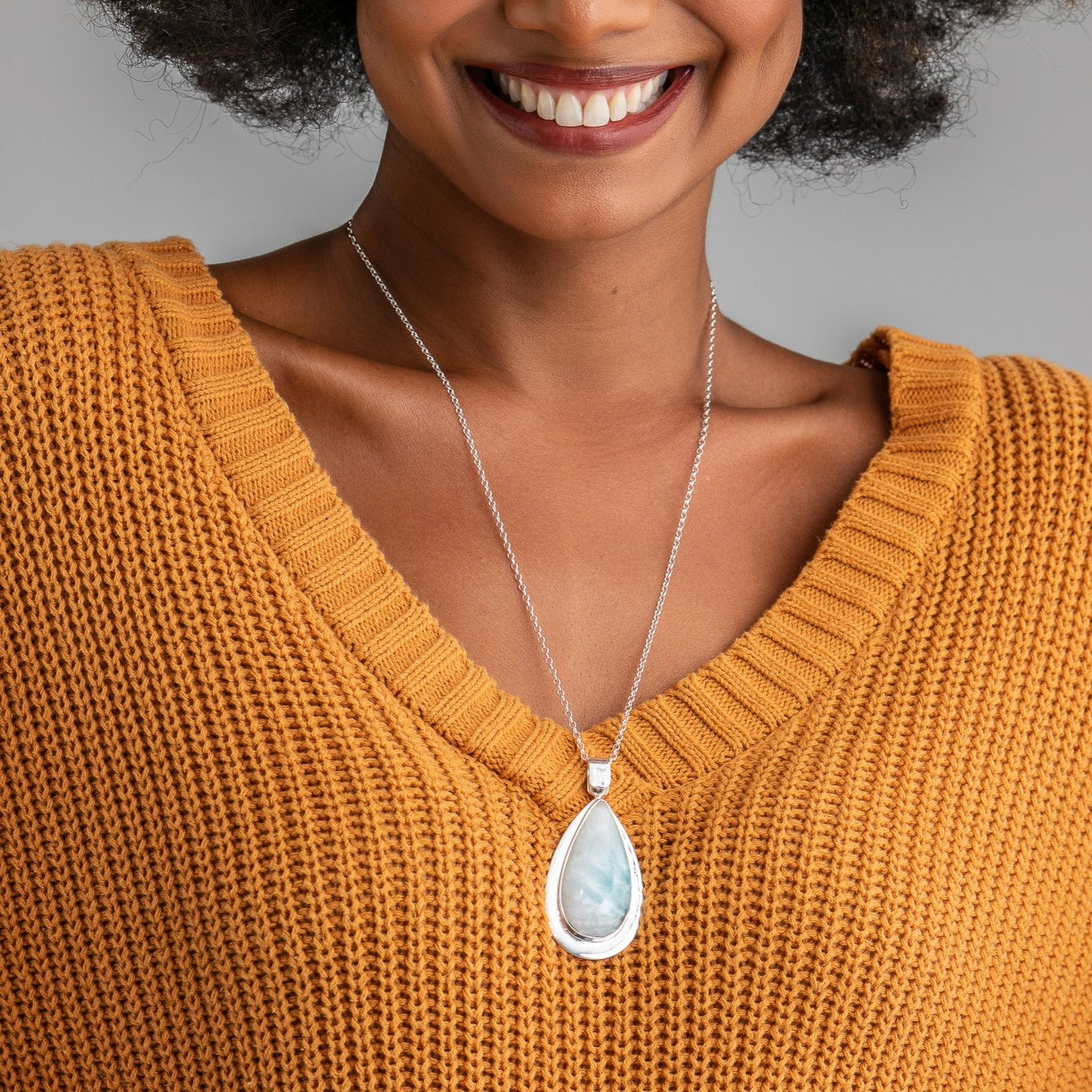 White Larimar Crystal Pendant