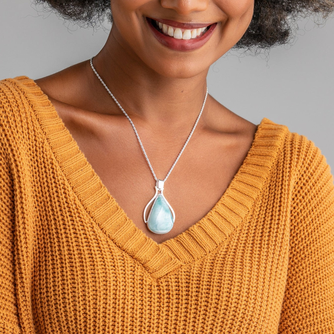 White Larimar Crystal Pendant