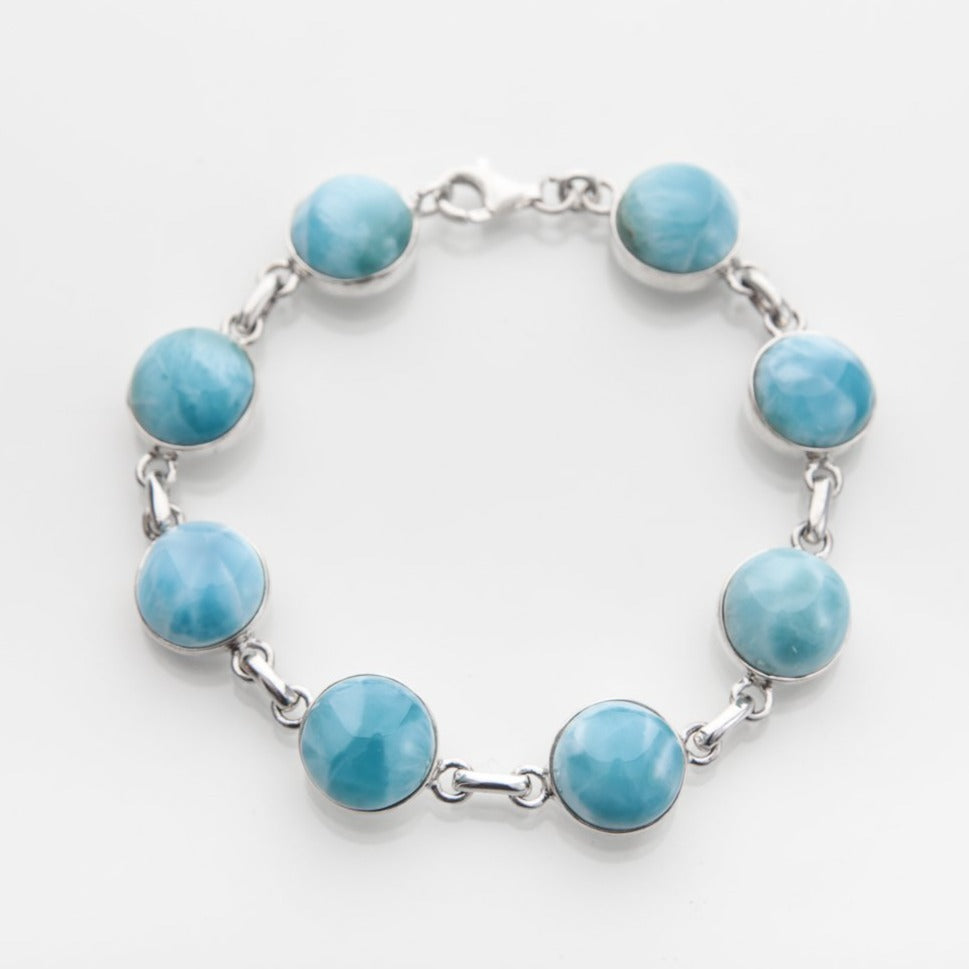 larimar round stones bracelets