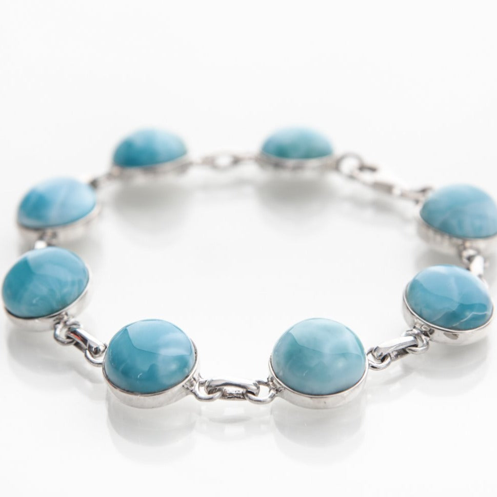 larimar round stones bracelet