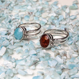 larimar and amber reversible ring