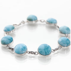 larimar round stones bracelets