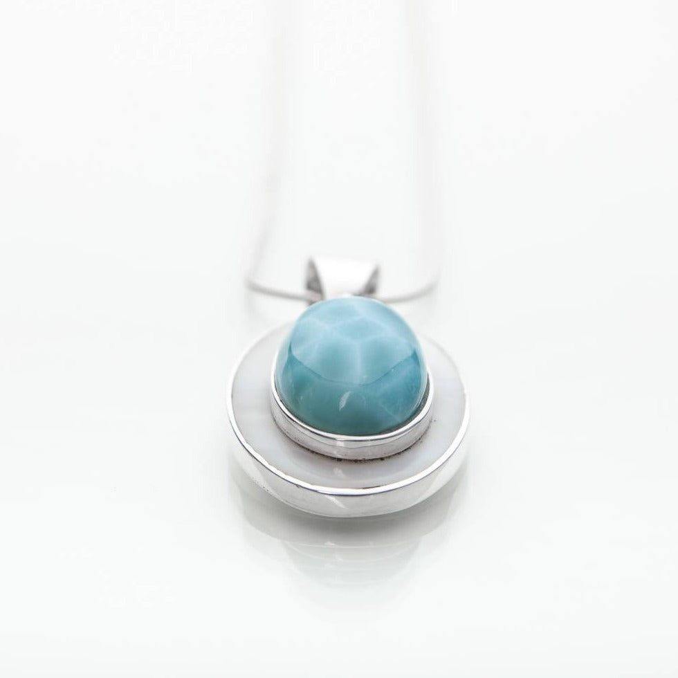 Larimar and Silver Pendant