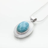 Larimar and Silver Pendant