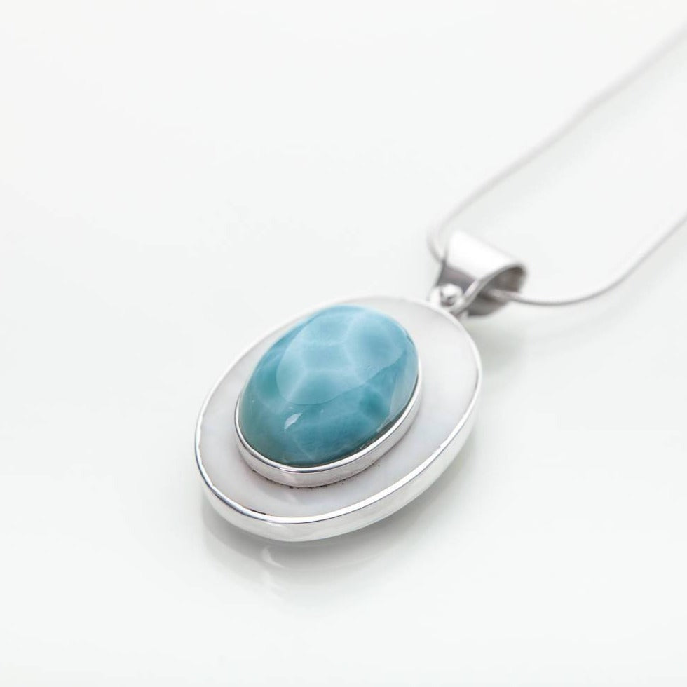 Larimar and Silver Pendant