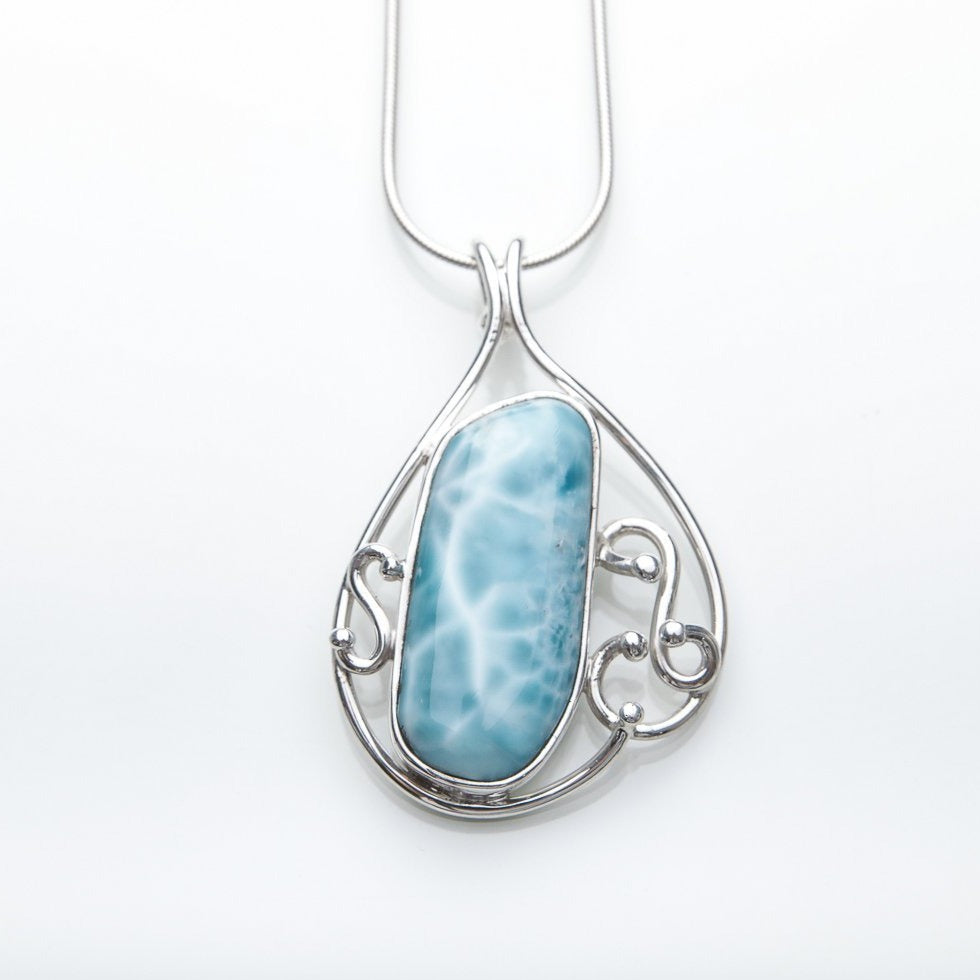 Blue Larimar Pendant, Tanya