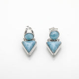 Larimar Double Stone Earrings, Yvette