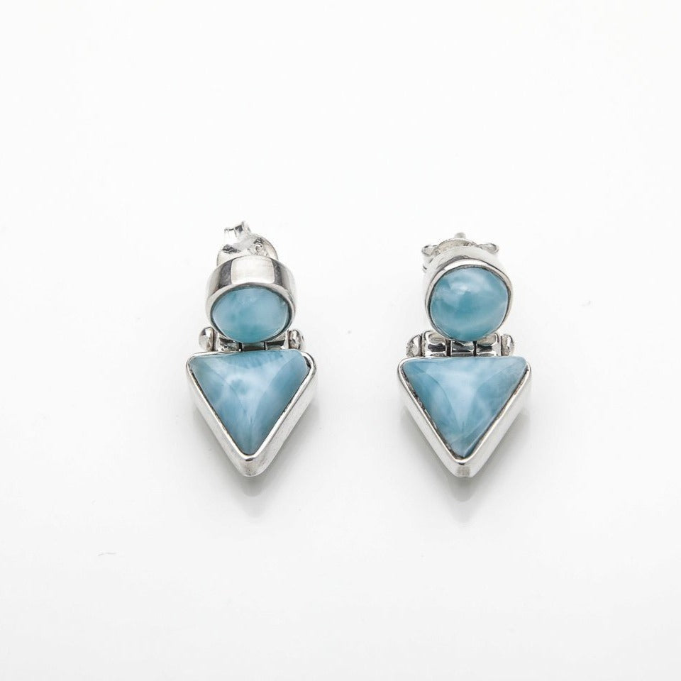 Larimar Double Stone Earrings, Yvette