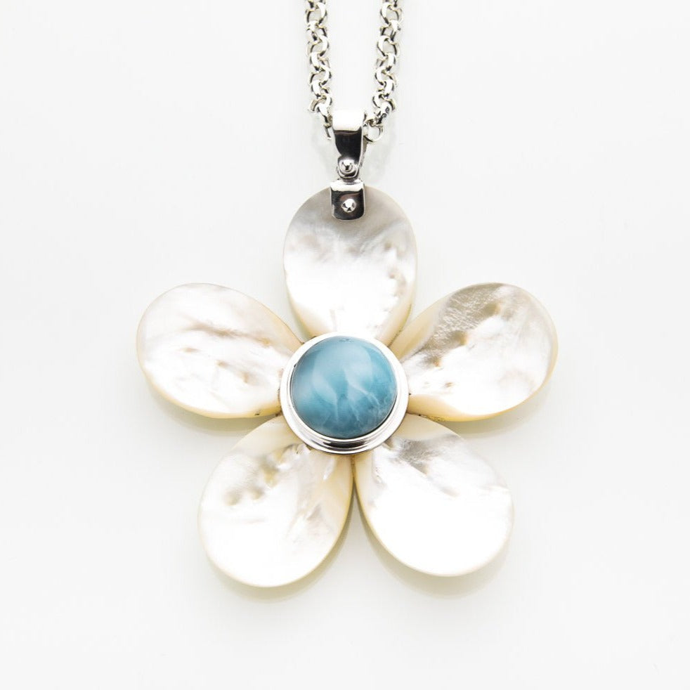 Larimar Flower Pendant, Gail