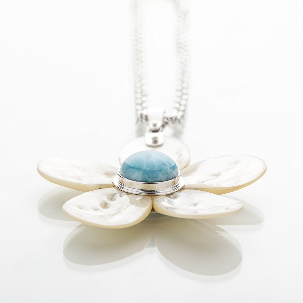 Larimar Flower Pendant, Gail