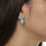 Larimar Double Stone Earrings, Yvette