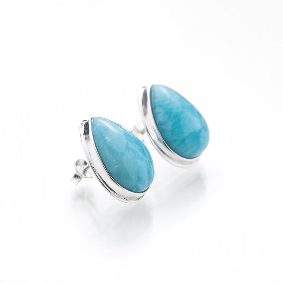 Teardrop Larimar Earrings, Oona
