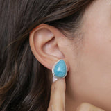Teardrop Larimar Earrings, Oona