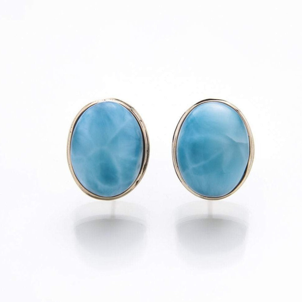 Larimar 14K Gold Earrings, Haily