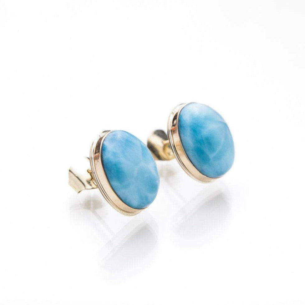 Larimar 14K Gold Earrings, Haily