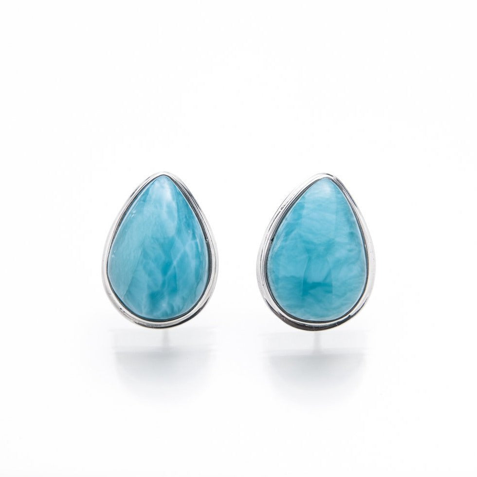 Teardrop Larimar Earrings, Oona
