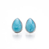 Teardrop Larimar Earrings, Oona