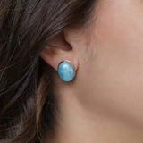 Larimar 14K Gold Earrings, Haily