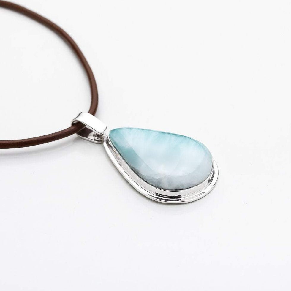 Larimar Heart Pendant, CLOUD XXVII