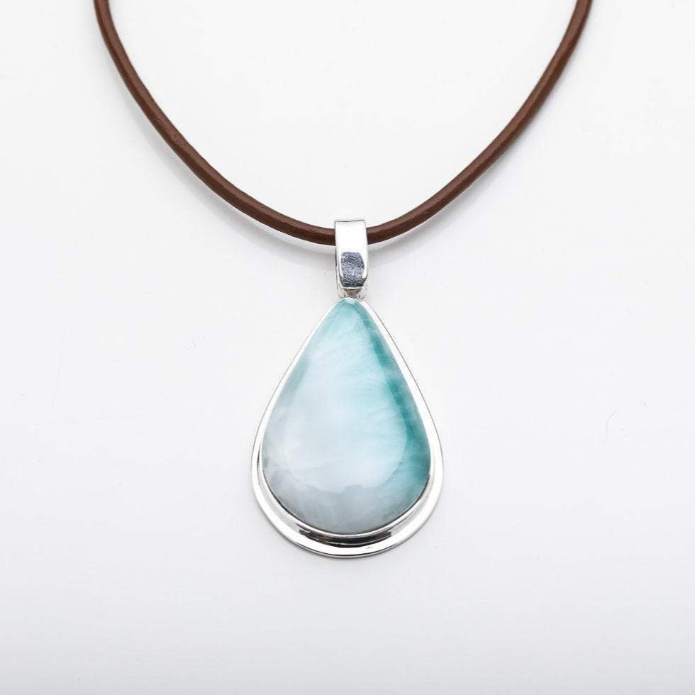 Larimar Heart Pendant, CLOUD XXVII