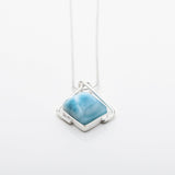 Square Larimar Stone Pendant, Mariel