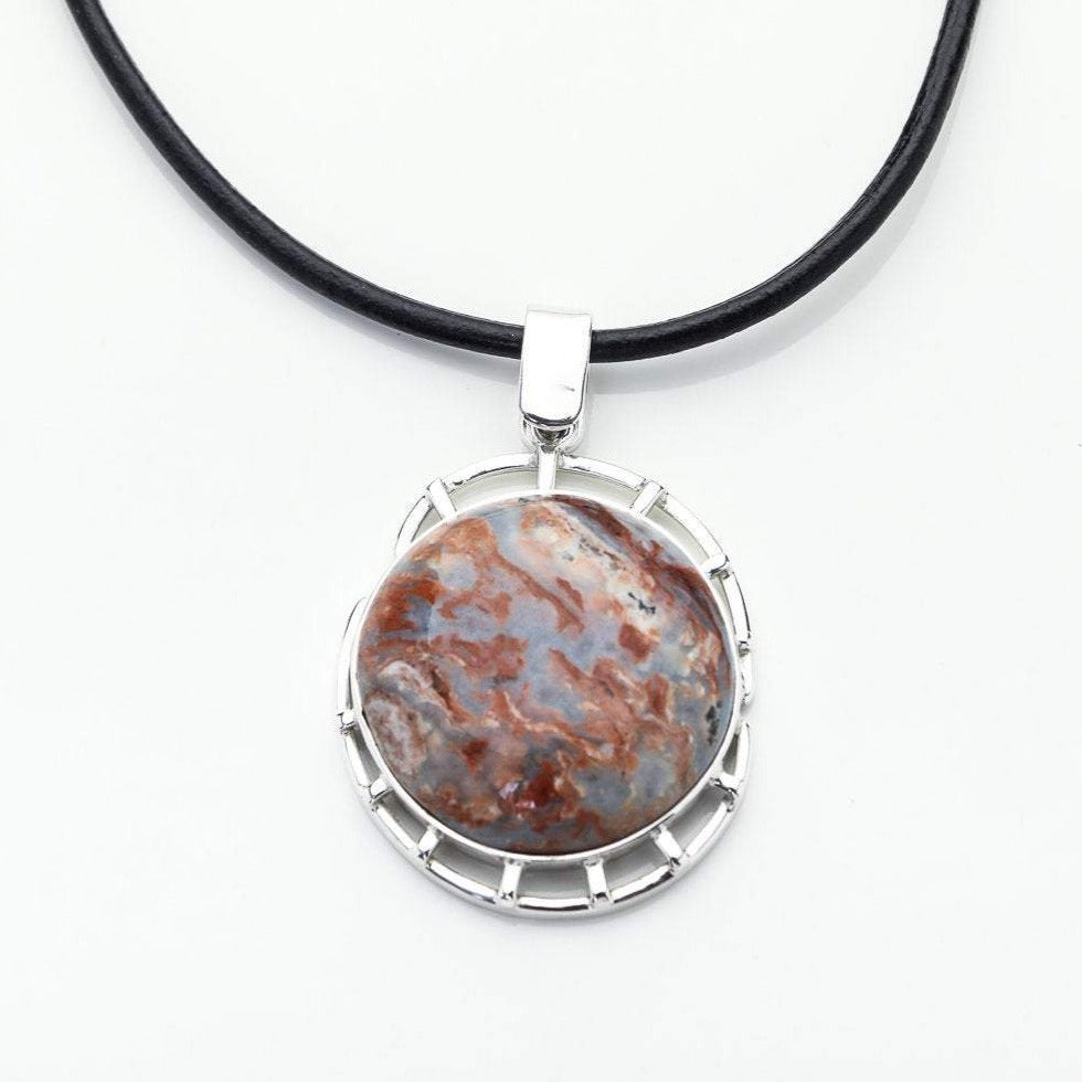 Red Larimar Stone Pendant, Adara