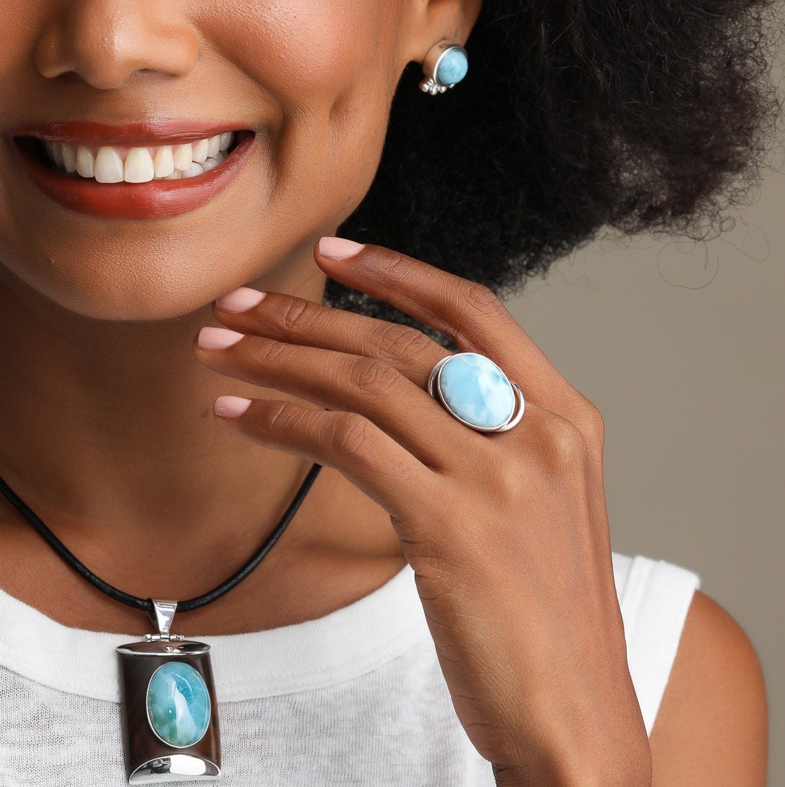 Larimar Oval Ring, Aradia