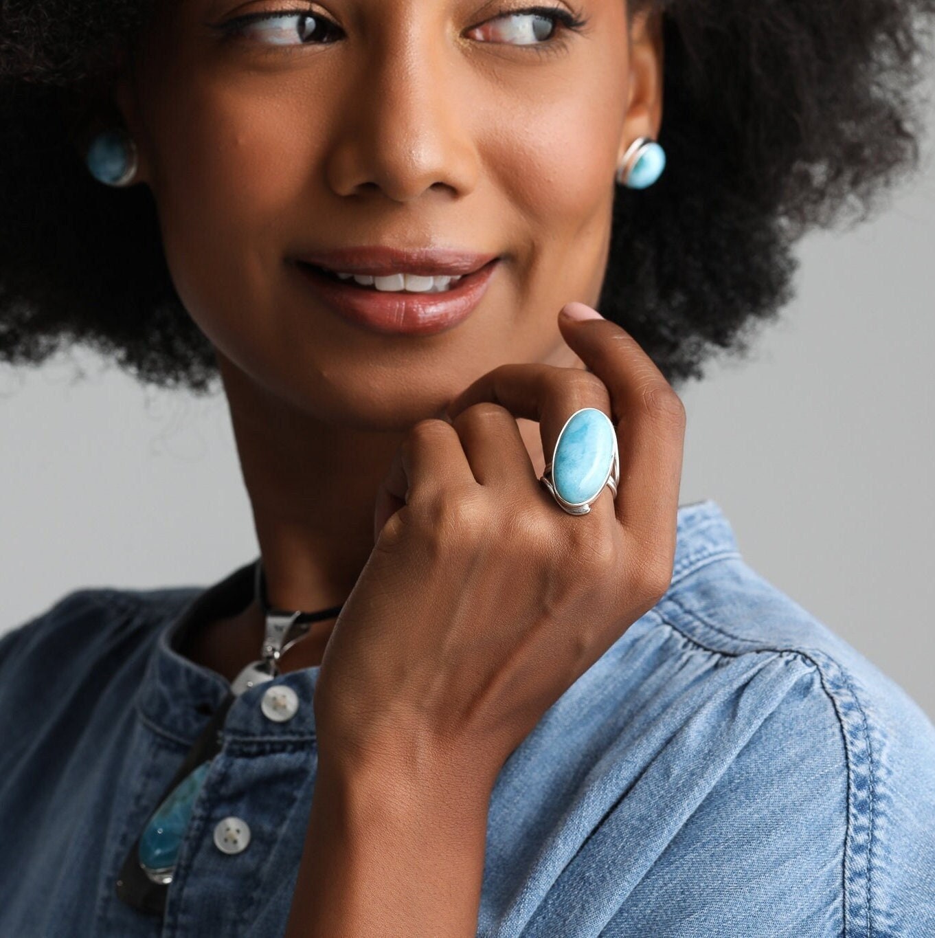 Larimar Oval Ring, Elia