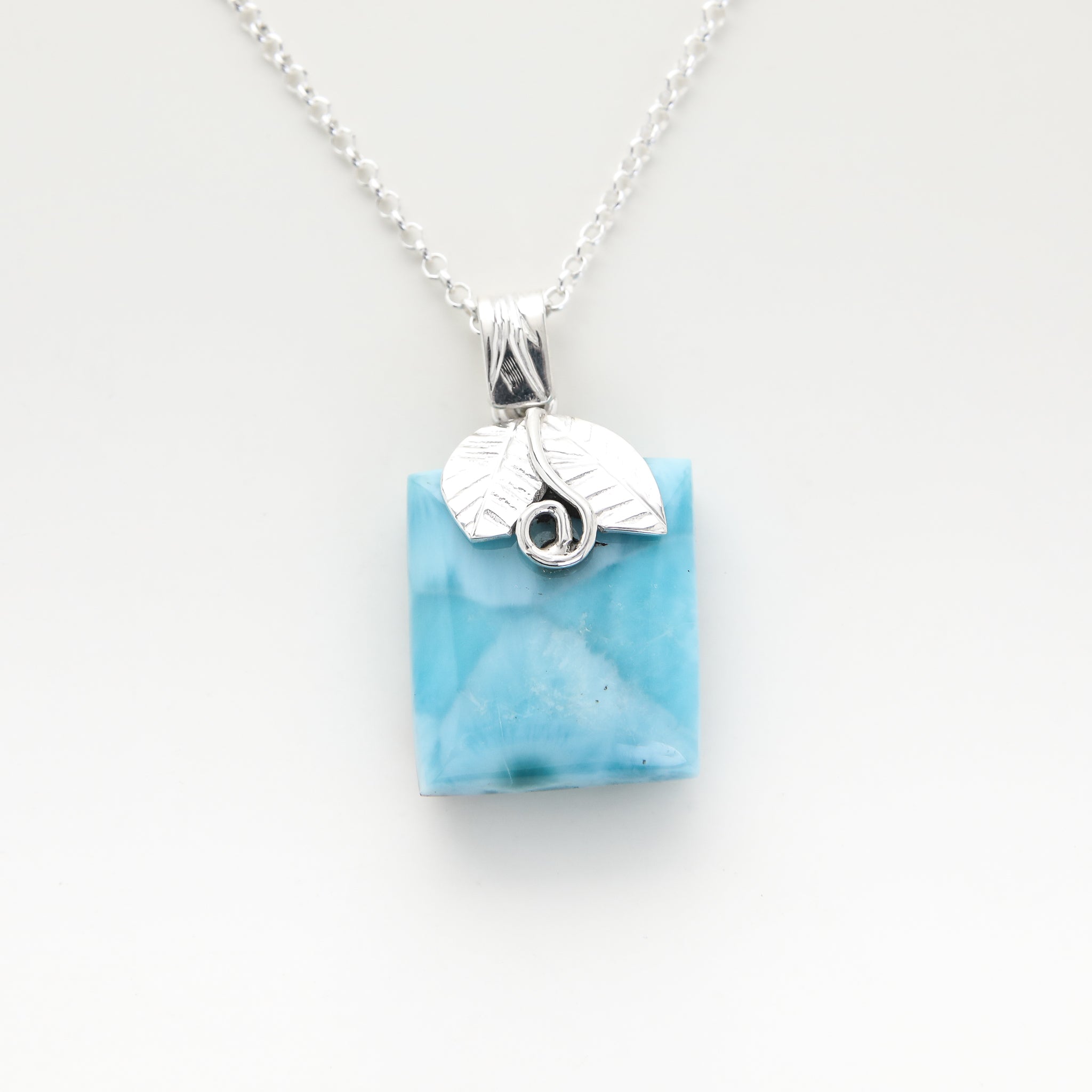 Natural Larimar Jewelry Pendant