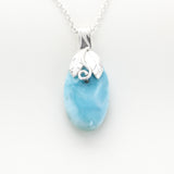 Natural Larimar Stone Necklace Pendant