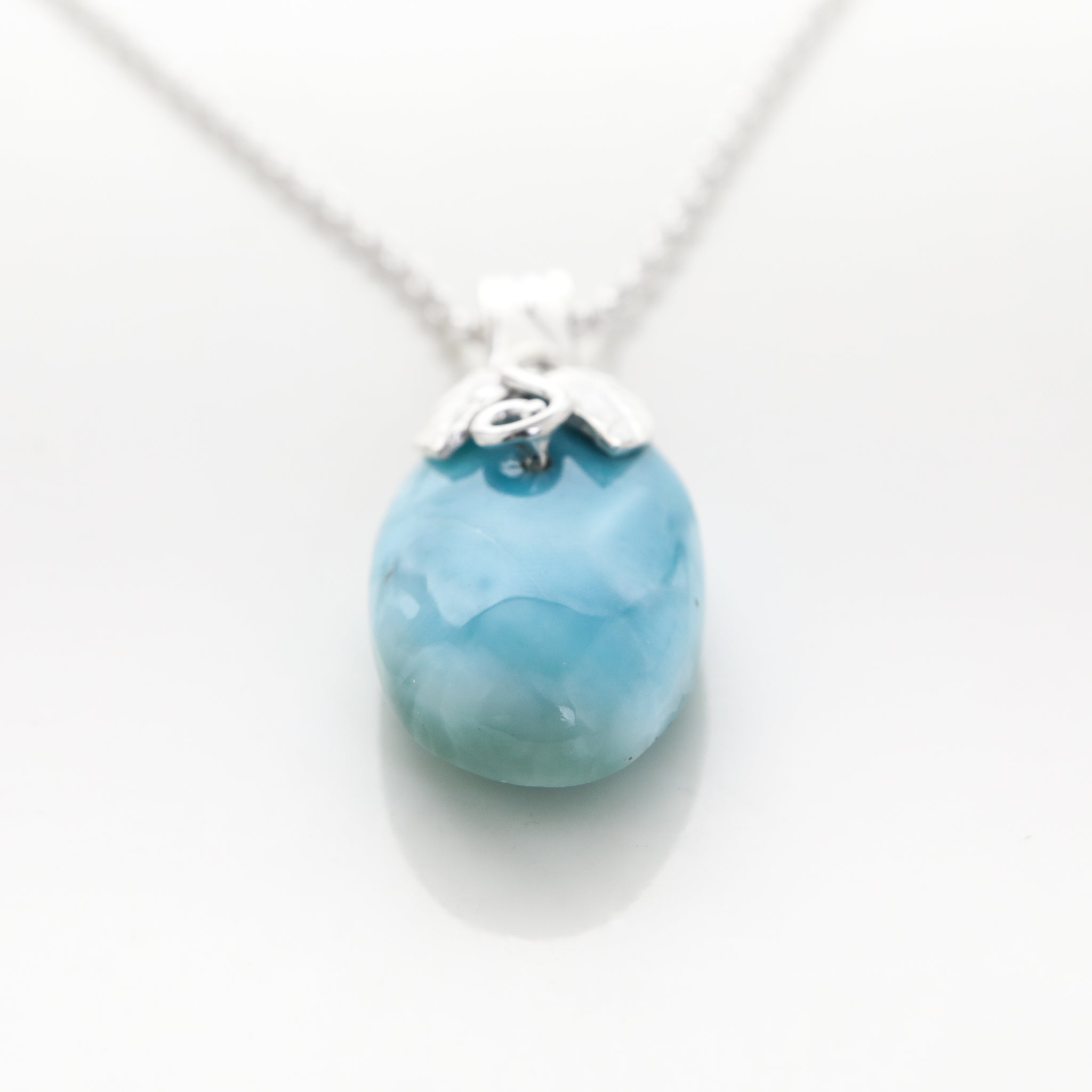 Natural Larimar Stone Necklace Pendant