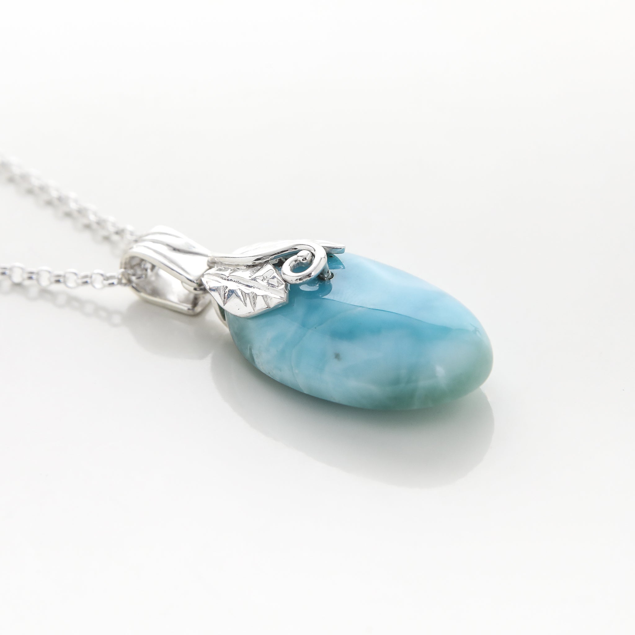 Natural Larimar Stone Necklace Pendant