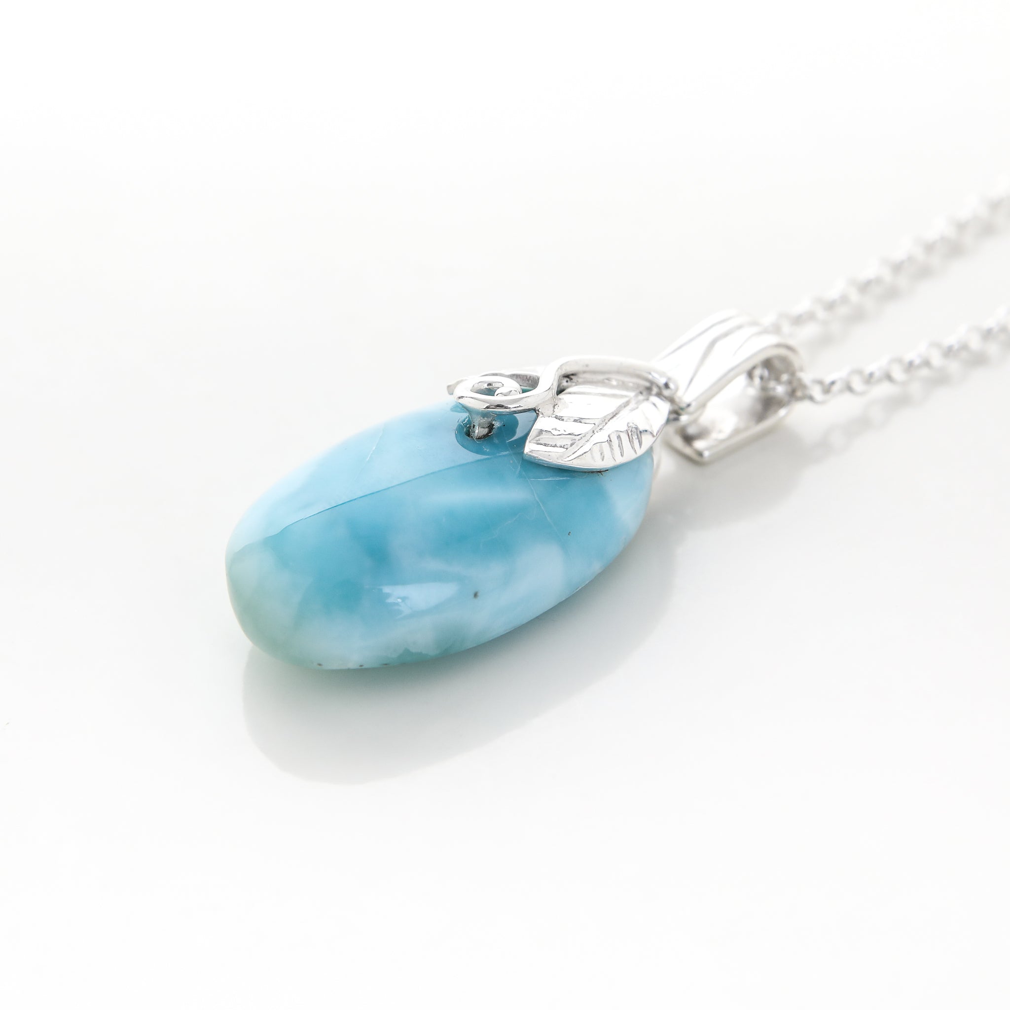 Natural Larimar Stone Necklace Pendant