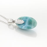 Natural Larimar Stone Necklace Pendant