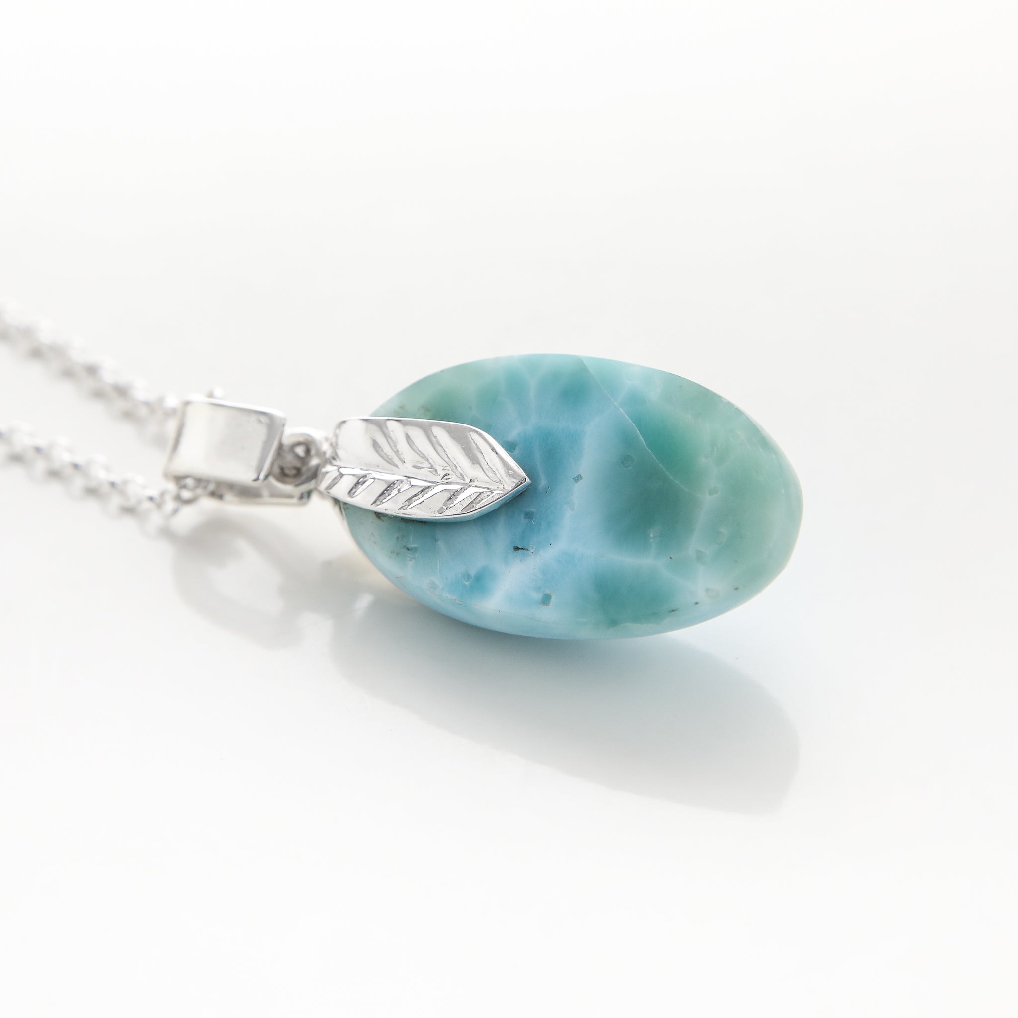 Natural Larimar Stone Necklace Pendant
