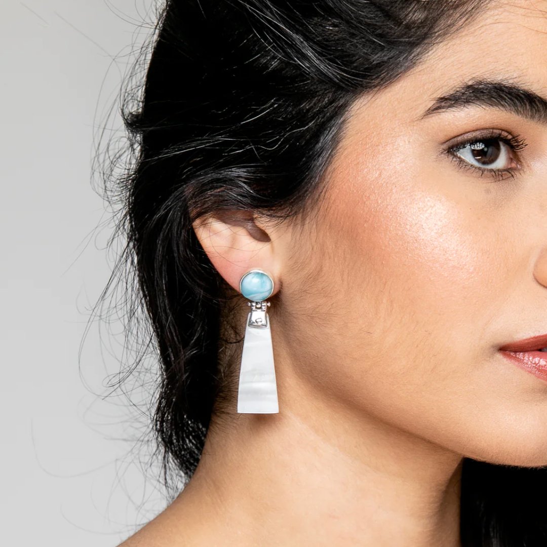 Ava Earrings in Larimar