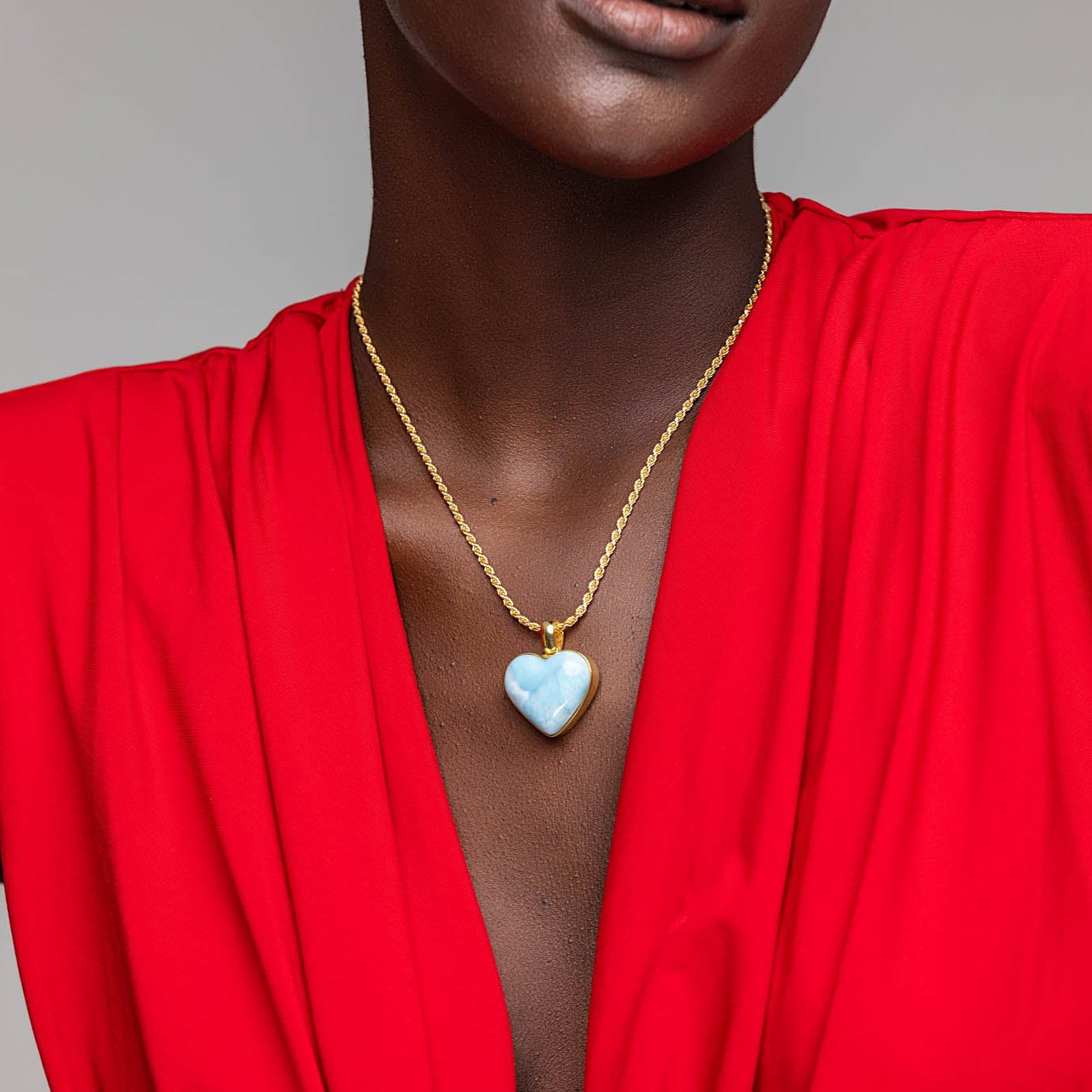 Larimar Heart Pendant Rene