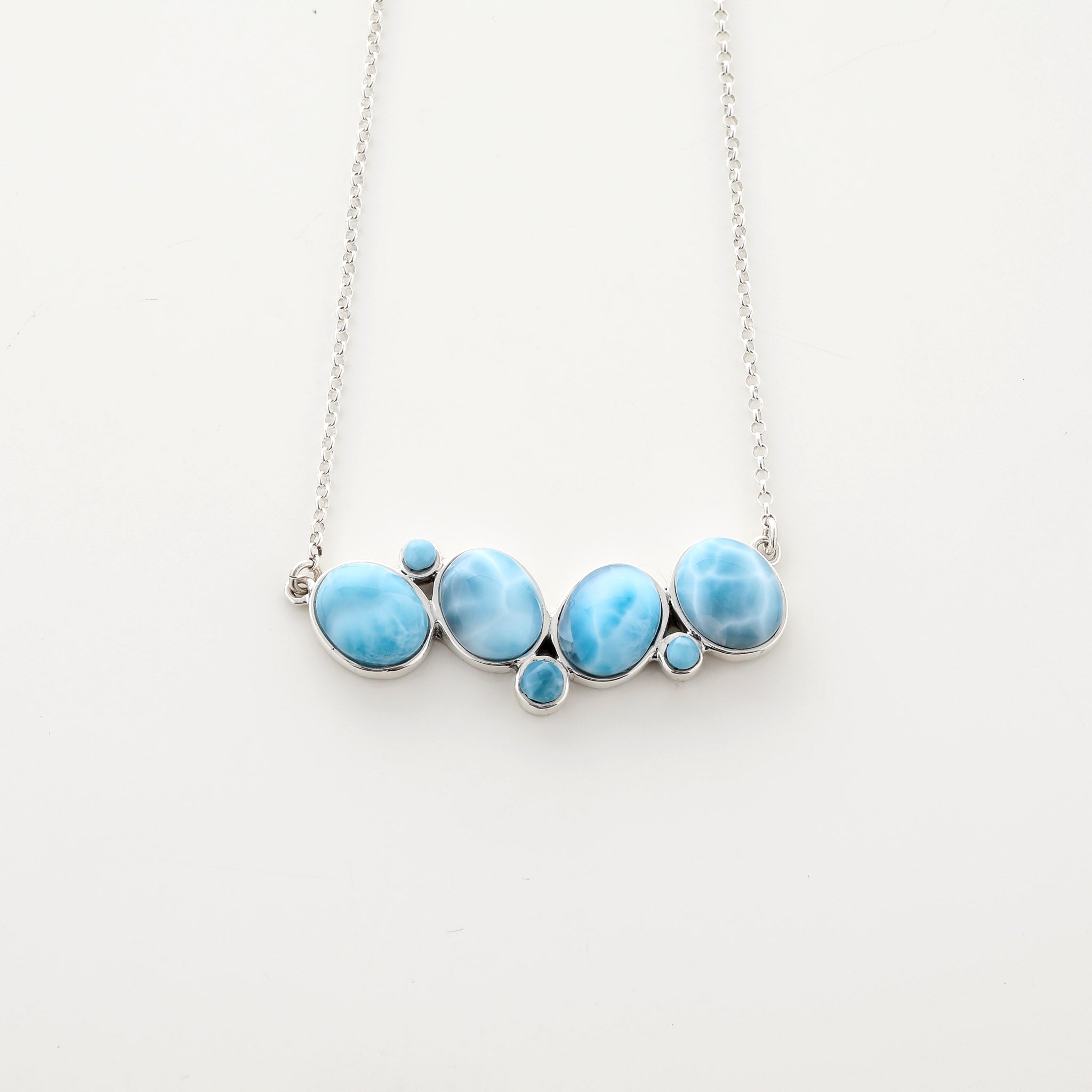 Blue Larimar Multistone Necklace Athena | Handcrafted By The