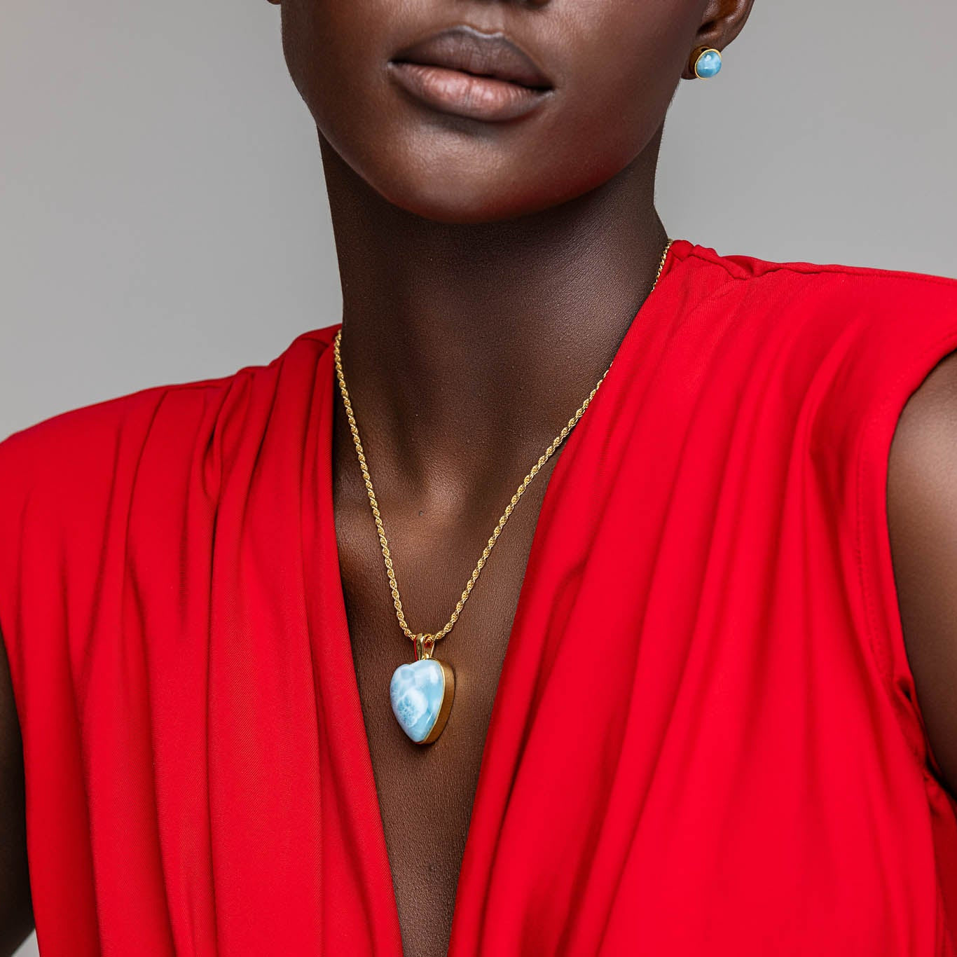 Larimar Heart Pendant Beatrice