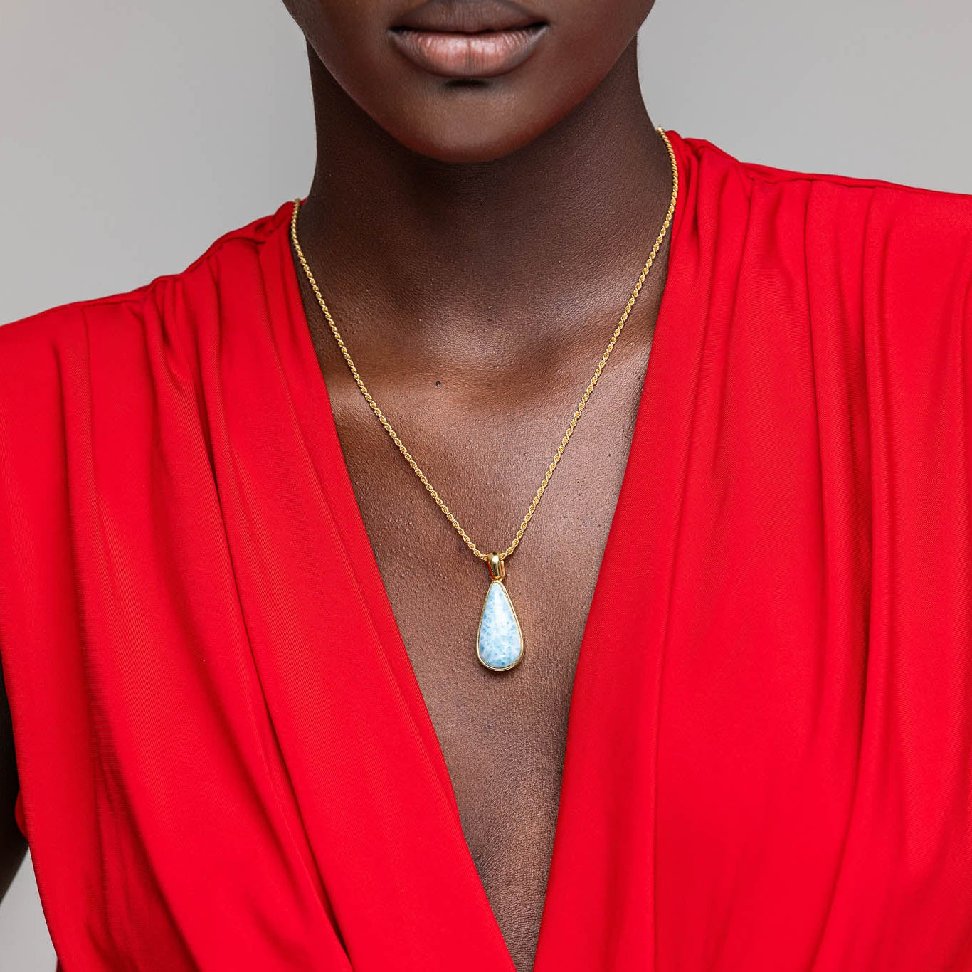 Larimar Gold Vermeil Pendant Beth